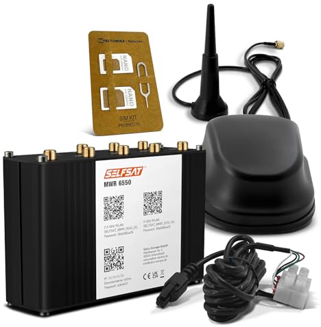 SELFSAT MWR 6550 5G Cat 20 WiFi 6 WLAN Router bis 3,4 Gbps inkl. SELFSAT 5G Antenne schwarz