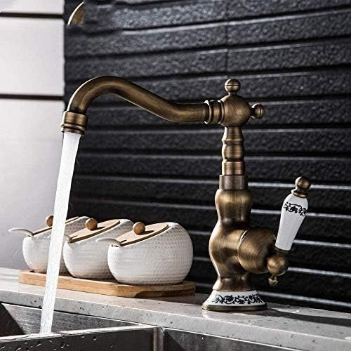 Küchenarmaturen Wasserhahn 360 Grad schwenkbar Badarmatur Antik Bronze Finish Messing Waschtischarmatur Einhebelmischer