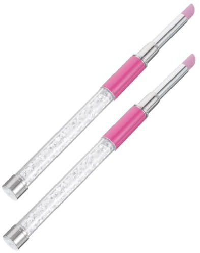 Lápiz para Pulir Uñas Púrpura 2 Piezas de Piedra Mate y Plástico | Ergonomía Estable, Punta Resistente, Cuidado de Superficie, Uso en Salones Casa
