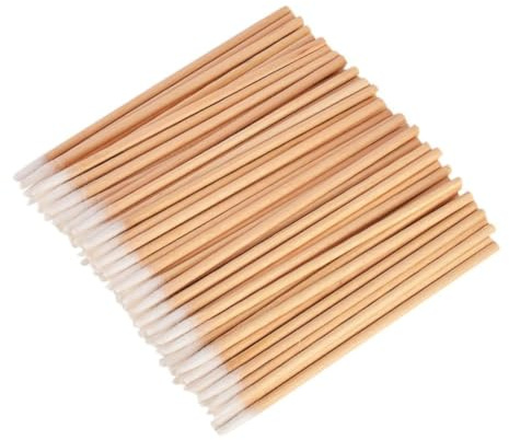 LOORGVEL Coton-tiges En Bois Jetables à Tête Unique 100 Pièces, Taille Standard, Pour Maquillage Et Nettoyage Des Oreilles, Usage Professionnel Et Personnel