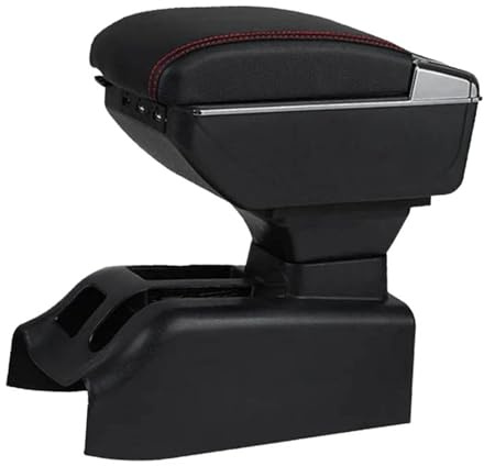 WILSEM Caja De Reposabrazos para Reposabrazos De Coche con Portavasos, Caja De Reposabrazos De Almacenamiento De Doble Capa con 7 Puertos para V&w para Golf 4