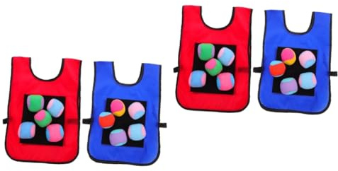 Yardwe 24 Stck Teiliges Klettball Wurfspiel Weiche Bälle und Selbstklebende Westen aus Hochwertigem Fördert Motorische Fähigkeiten und Soziale Interaktion für Outdoor Zufällige Farbe