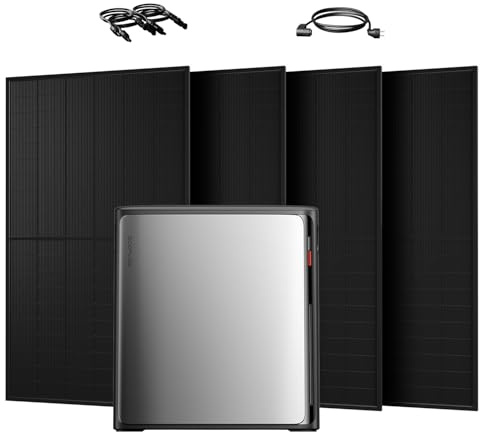 Powerness® Balkonkraftwerk mit Speicher 3840Wh, ECOFLOW STREAM Ultra X All-in-One Speicher mit JaSolar 2000W(+600W) Full Black Bifaziale Solarmodule für Balkonkraftwerk (Ultra X+500W*4)