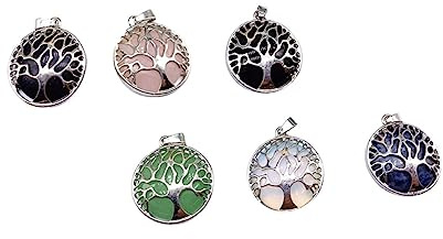 iplusmile Set 6 Ciondoli di Cristallo Naturale in Lega Multicolore per Creazione Gioielli Fai da Te, Accessori per Collane Orecchini Braccialetti, Idee Regalo Natale Compleanno Artigianato
