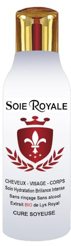 Soie Royale BIO Cure Soyeuse 200 ml Extrait Naturel Fleurs de Lys Royal Protéines de Soie Vitamines EF Sans Alcool Soin Cheveux Visage Corps Nourrit Hydrate Démêle Lisse avec une Brillance Intense