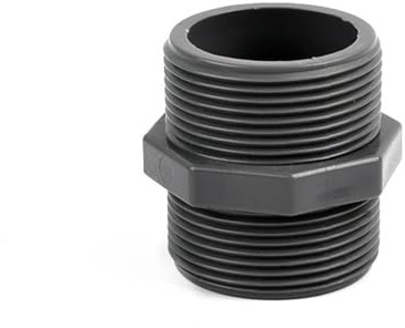 Clapet anti-retour à battant en PVC for tuyau soudé au solvant, double filetage mâle, connecteur droit gris, plusieurs tailles for aquarium et jardin (2 pouces - 63 mm, 1 pièce)(1.2 Inch 40mm,1 piece)