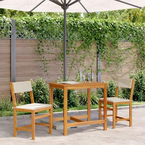 kithwjll 3-TLG Balkonmöbel-Set Massivholz Akazie mit Kissen, kleines Gartenmöbel Set für Balkon und Terrasse, stabiles Outdoor Sofa, bequemes Gartensofa mit Sitzbank für Garten und Lounge