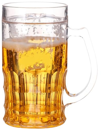 De Broma Con Jarra De Cerveza - Simulación De Líquido De Doble Capa, Vaso De Cerveza Falso De 15 Oz | Creativo De Escritorio Para Oficina Y Hogar, Regalo U