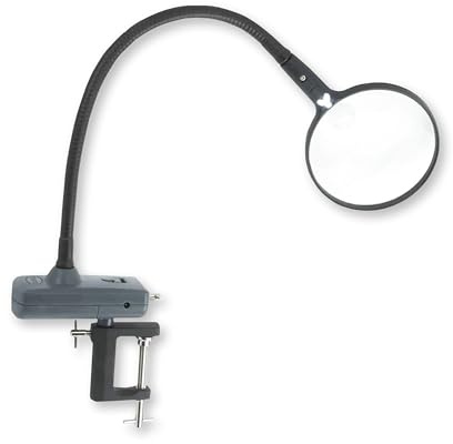 Carson MagniFlex 2x Lupe mit LED, 3,5x Spotlinse und Klemmbefestigung (CL-65)