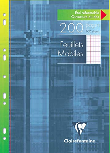 Clairefontaine 17522C Ringbucheinlagen Packung (mit 100 Blatt DIN A4, 21 x 29,7 cm, kariert mit Rand, 90g, ideal für die Schule) weiß