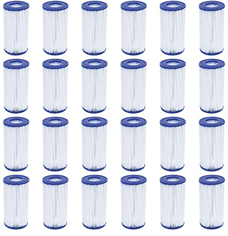 Bestway Piscina Bomba Filtro Cartucho de repuesto tipo III 58012 (24 unidades)