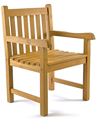 Divero Gartenstuhl Sylt aus Teak Holz, behandelt – Farbe: Braun