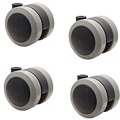 Wagner Ruote per mobili Set da 4 Ruote Doppie - Soft - Diametro Ø 50 mm, battistrada Morbido, Portata 50 kg/Ruota - 01222304