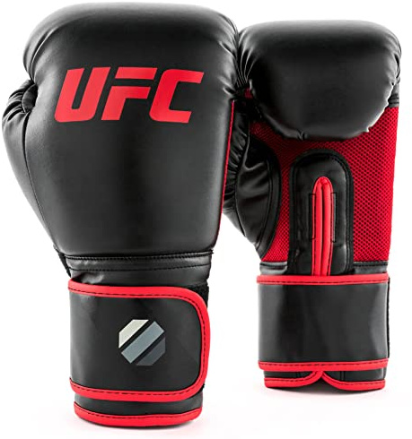 UFC Herren Contender Muay Thai Style Training Gloves Kampfhandschuhe, Black/red, 16 oz