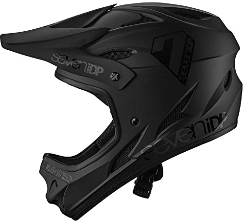 7iDP M1 Helmet Full Face Mountain Biking Helmet (Matt Black/Gloss Black, X-Large)