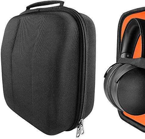 Geekria Shield Headphones Case Compatible with Sennheiser HD820, HD800S, HD800, HD700, HD660S2, HD660S, HD650 Case, Replacement Hard Shell Travel Carrying Bag with Cable Storage (Black)