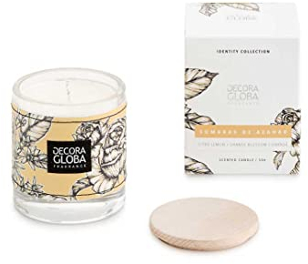 DECORAGLOBA - Bougie Parfumée - Bougie 100% en Cire De Soja - L'Ombre des Fleurs D'Oranger - Un Parfum Floral Doux Hespéridé - Bougie Aromatique pour Maison 220 gr - Collection Identity