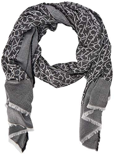 Calvin Klein Soft Everyday Solid Pashmina Chambray Scarf Sciarpa Moda, Nero, Taglia Unica Donna