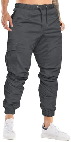 Cindeyar Herren Hosen Slim Fit Casual Jogger Sporthose Freizeithose Cargo Chino Jeans Hose