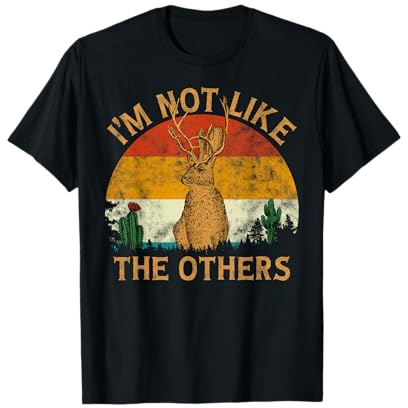 Jackrabbit Lover Retro Vintage Style Sunset Cactus Jackalope Maglietta