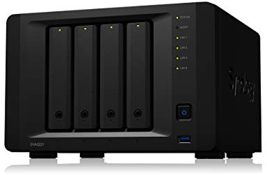 Synology NVR d'apprentissage Profond DVA3221 à 4 Baies (sans Disque, Noir, Ethernet, entrée IP)