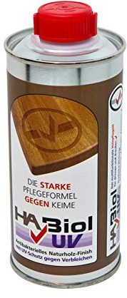 HABiol UV Holzöl 0,25l Holzpflege Arbeitsplattenöl Möbelöl Küchenplattenöl Terrassenöl Gartenmöbelöl für Innen & Außen…