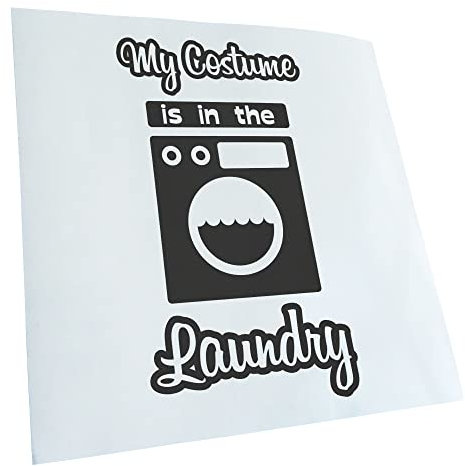 Kiwistar - Autoaufkleber - Dunkelgrau - 24x13cm - Costume is in the laundry Sticker - Heckscheibe Auto Aufkleber wetterfest für Kfz LKW Mofa Truck - Sticker außen selbstklebend Tuning Zubehör für