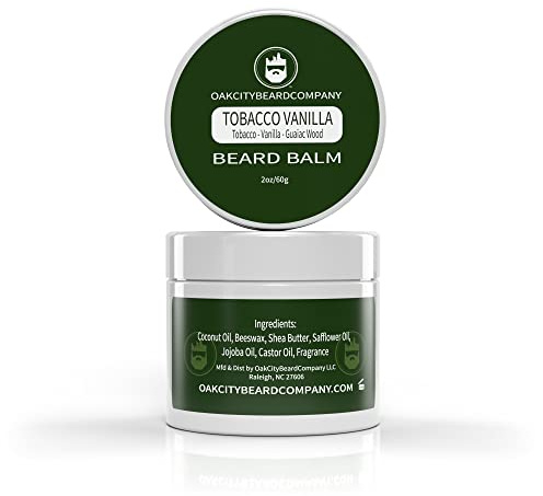Oak City Beard Company - Tobacco Vanilla - 2 Ounce - Beard Balm - Tobacco - Vanilla - Guaiac Wood - Beard Conditioner