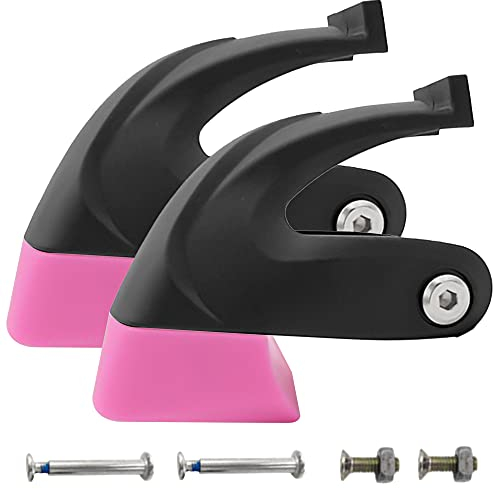 TGHY 2 Stück Universal Inline-Rollschuh-Bremsbeläge Kinder Inline Skates Bremsstopper mit Schaft und Schrauben Kinder Inline Skates Ersatzteilset Kinder Inline Skates Zubehör,Black & pink