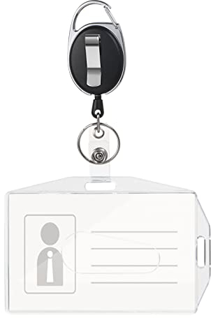 Vicloon Ausweishalter für Visitenkarte, Studentenausweis, Buskarte, Schutz Ihrer Ausweise. Mit Yoyo und widerstandsfähigem Lanyard für zwei Tragemöglichkeiten.