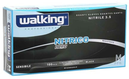 Guanti Neri in Nitrile Walking 100pz 3.5 (M)