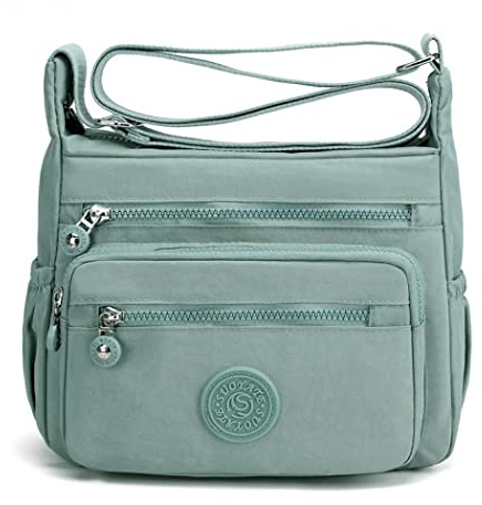 Womens Multi Pocket Casual Cross Body Bag Waterproof Travel Bag Messenger Bags Shoulder Handbag (Aqua)