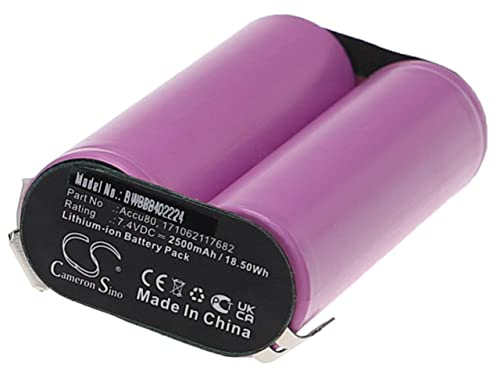 vhbw Akku Ersatz für Wolf Garten 171062117682, Accu80 für (2500mAh, 7,4V, Li-Ion)