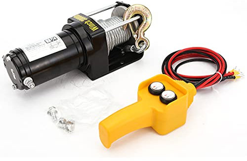 SATUREY Winches Eléctricos, Recuperación Eléctrica De Cabrestante 12V/24V, Cabrestante De Camión Eléctrico 8M, para Camión De Remolque De Bote De Carga ATV,3000lbs,12V