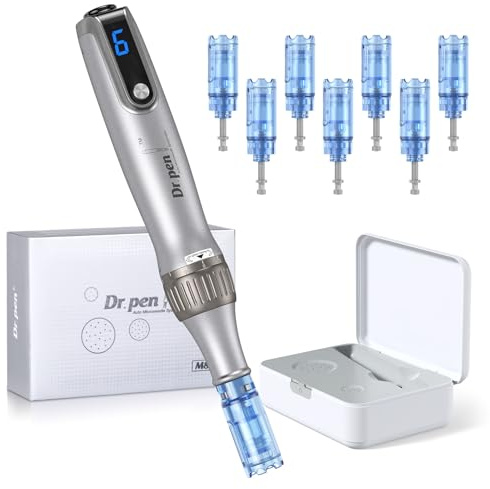 Dr. Pen M8S Elettrica Senza Fili Derma Pen, Derma Penna Microneedling, Regolabile Microneedle Strumento, Riparazione Della Pelle Penna con 7 Pezzi di Aghi Originali Cartucce (Bestauty X Dr. Pen)