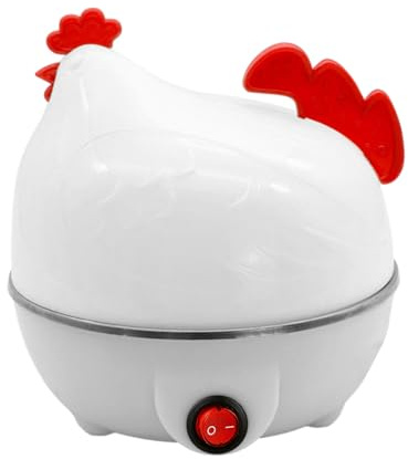 Yusheng Chaudière à Oeufs - Chaudière à œufs électrique en Forme de Poulet, capacité de 7 œufs,Cuiseur à œufs à la Vapeur pour œufs durs, œufs pochés, œufs à la Coque avec arrêt Automatique