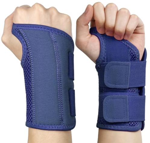 NuCamper Andningsbart handledsstöd handledsbandage med metallskenstabilisator män och kvinnor handledsbandage, justerbar handledsskena för artrit, seninflammation, stuknin | Andningsbart justerbart ortopediskt handled för män kvinnor, stabiliserande stöd för tendinit, artrit, distorsion, sport