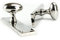 UNDERGROUND PARTS Jones & Grey New York Solid Brass Oval Round Door Knobs Handles on a Long Backplate - Polished Nickel