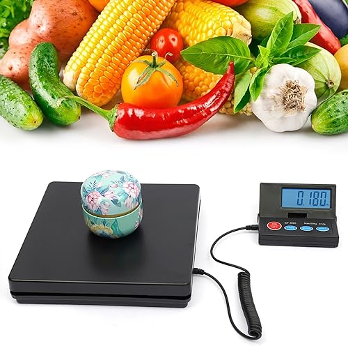 MEHOOSPVN Bilancia digitale per pacchetti, 2 – 50 kg/110 lbs, bilancia elettronica, precisione di 1 g o 2 g/0,1 oz 4 diverse unità di misura (kg, g, oz, lb)