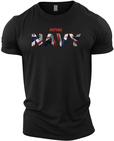 GYMTIER Royal Navy UK Flag - Men's Gym T-Shirt - Bodybuilding Workout Top