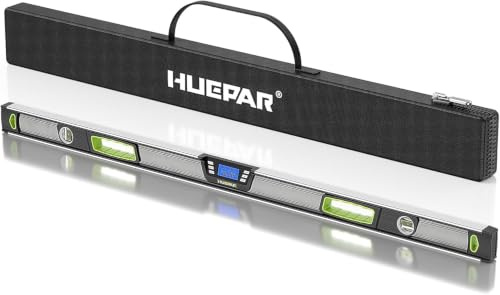 Digitaler Neigungssensor 120cm, Hueppar Digitale Wasserwaage, DL48 | 0,1°-Präzision, Magnetfuß, Softgrip-Griff, Multifunktionsdisplay und intelligenten Funktionen für den professionellen Einsatz
