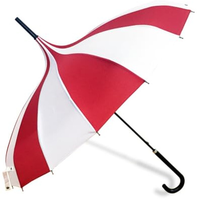 Regenschirm mit langem Griff, groß, stilvolle Streifen-Designs, 16 Rippen, Schwarz / Weiß