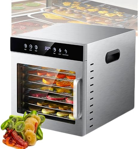 Déshydrateur Alimentaire,8 Plateaux,Déshydrateur De Viande Séchée,Grande Capacité,Température Réglable Et Minuterie 24 Heures,Adapté Aux Fruits, Viandes, Légumes, Ingrédients Non Inclus