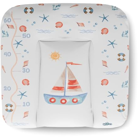 Kikido Skötbädd 75x70 cm - Mjuk och Vattentät Skötdyna för Baby - OEKO-TEX Certifierat Material - Tvättbar Universal Baby Changing Mat 70x75 - Båt