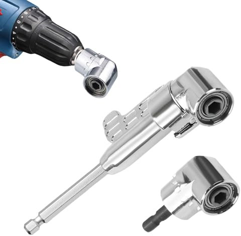 2 Pcs 90 Degree Drill Adaptor, Right Angle Drill Adapter with Hex Shank Screwdriver