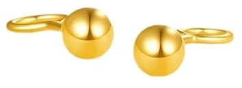 AMDXD Echt Goldschmuck Ohrringe Gold 24 Karat, Kugel Ohrstecker, Au 999 Ohrstecker Weihnachten