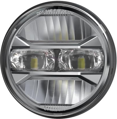 Proyector Moto Faro Led Universal 5,75 Pulgadas para Motocicleta 12V DRL 1 5 3/4 para Sportster para Roadster para Glide para Dyna Faros Delanteros(Cromo)