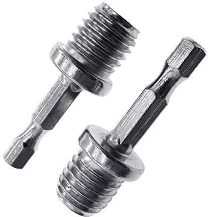 2 Pieces 1/4 M14 Hexagon Connecting Rod Adapter Drill Chuck Anti-Rust Stainless Steel Polishing Disc Drilling Parts