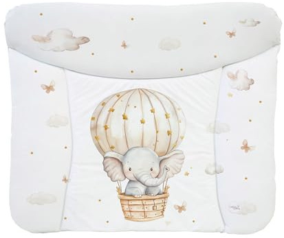 Ceba Baby® weiche Wickelauflage 75x72 cm - Baby Wickelunterlage - Wickeltischauflage für Junge und Mädchen - Wasserdicht, abwaschbar - OEKO-TEX® Standard 100 - Made in EU - Elefant im Ballon