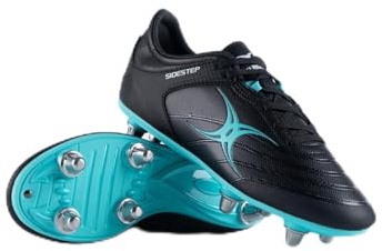 Gilbert BootX15 Lo6S Kids Rugby Boots Black/Aq 3.5
